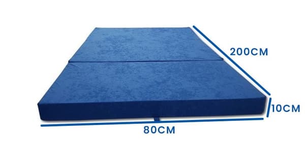 Högkvalitativ vikbar madrass med hållbar skum, 200x80x10 cm, inklusive bärväska
