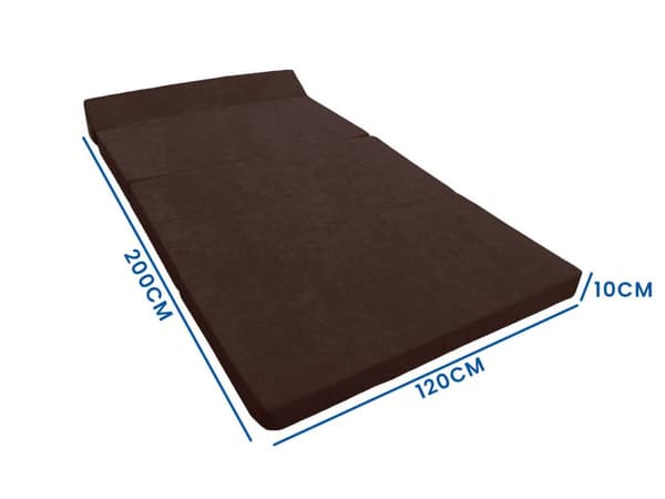 Platsbesparande vikbar madrass för små boenden, 200x120 cm, tvättbart överdrag