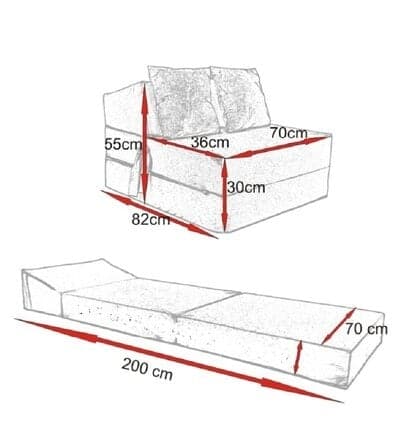 Kompakt vikbar madrass med tvättbart överdrag, 200x70x15cm, perfekt för små utrymmen & förvaring