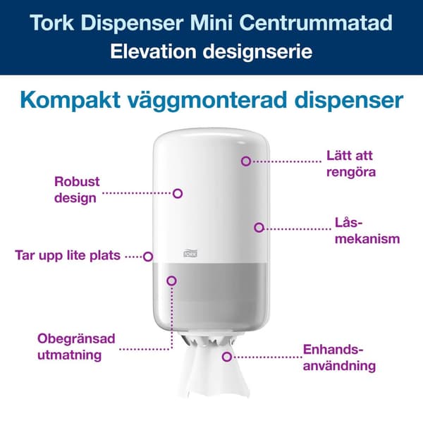 Dispenser TORK M1 Torkrulle Mini vit
