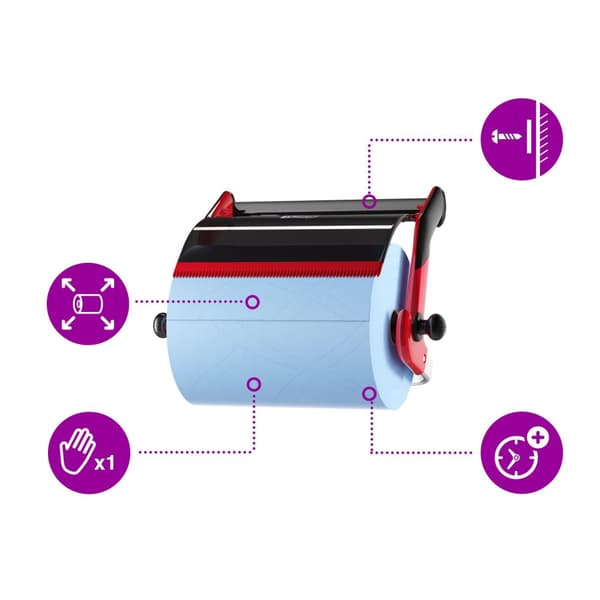 Dispenser TORK W1 Väggställ röd