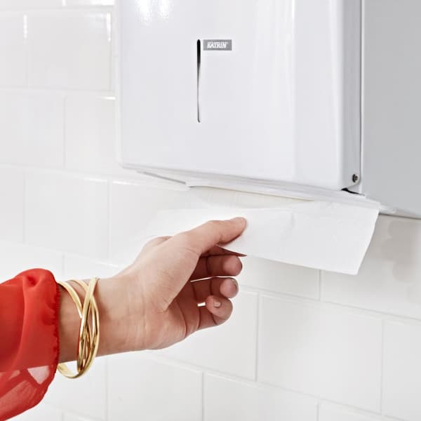 Dispenser KATRIN Handduk M vit metall