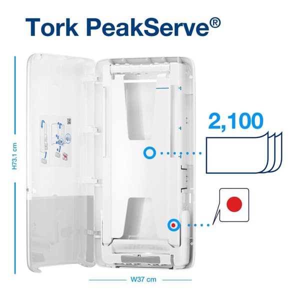 Dispenser TORK H5 Handduk PeakServe vit