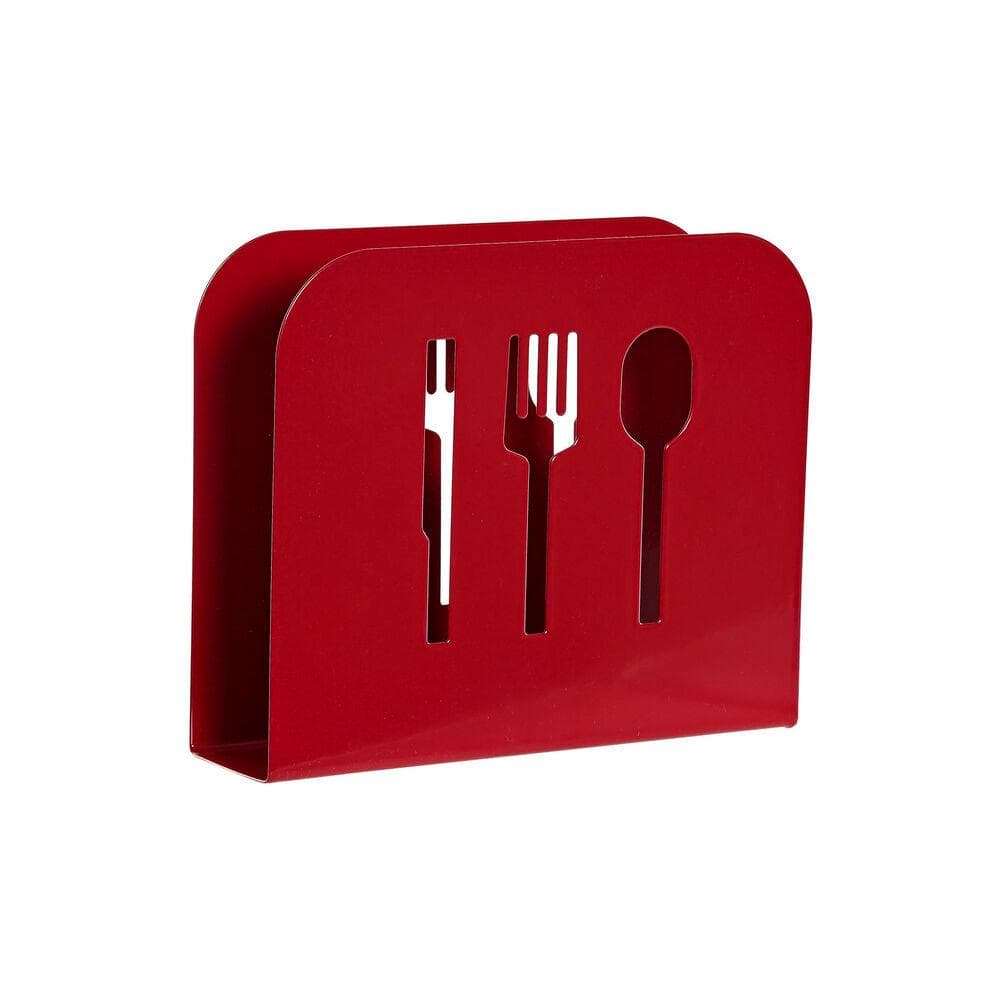 Napkin holder DKD Home Decor Red Black Metal (15 x 4 x 12.5 cm) (2 pcs)