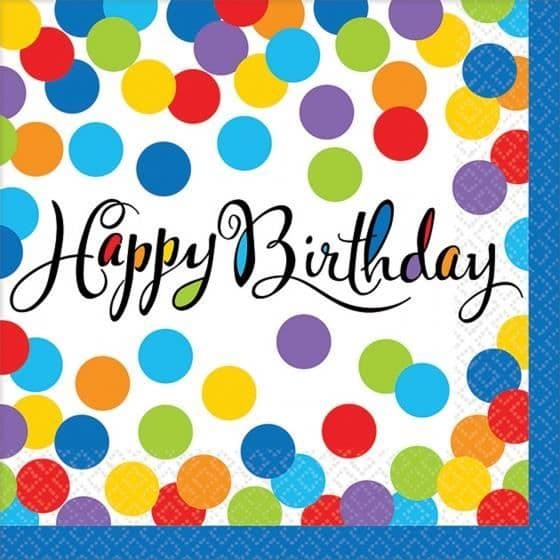 Confetti Bash servetter 33 x 33 cm 36 st