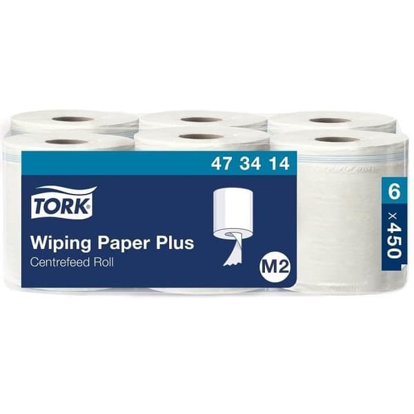 Tork 473414 Advance Center Feed Torkpapper M2 - 500 fot x 7,5 tum - Paket med 6 rullar - Vit