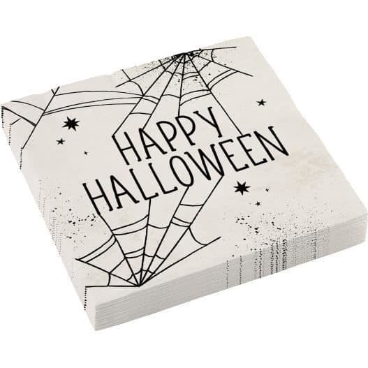 Amscan Spiderweb servetter 33 x 33 cm vitt papper 16 st