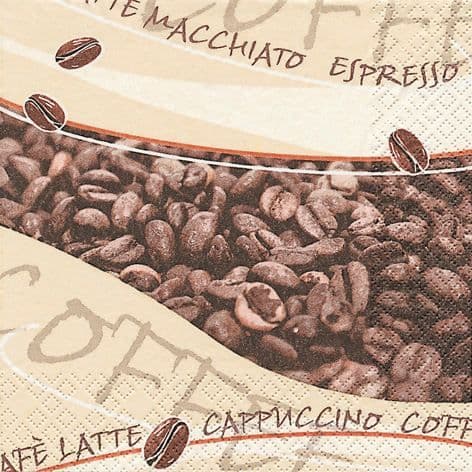 Cocktailservetter - Kaffe - 25 x 25 cm - Le pa…