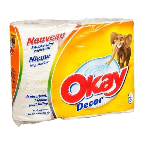 OKAY Dekorerade pappershanddukar x 3