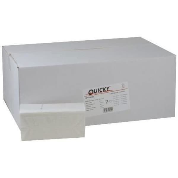 Quickly 3200 Pack Z-vikt dubbellagers pappershanddukar, Crisp White 21 x 32 cm, 1:a förpackningen (1 x 1 st)