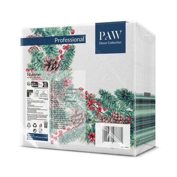 Engångsservett - servett i non-woven papper Paw decor-kollektion - AAN017300