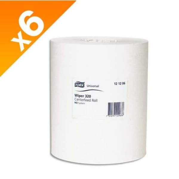 TORK - Set med 6 vita centrala avrullningsspolar