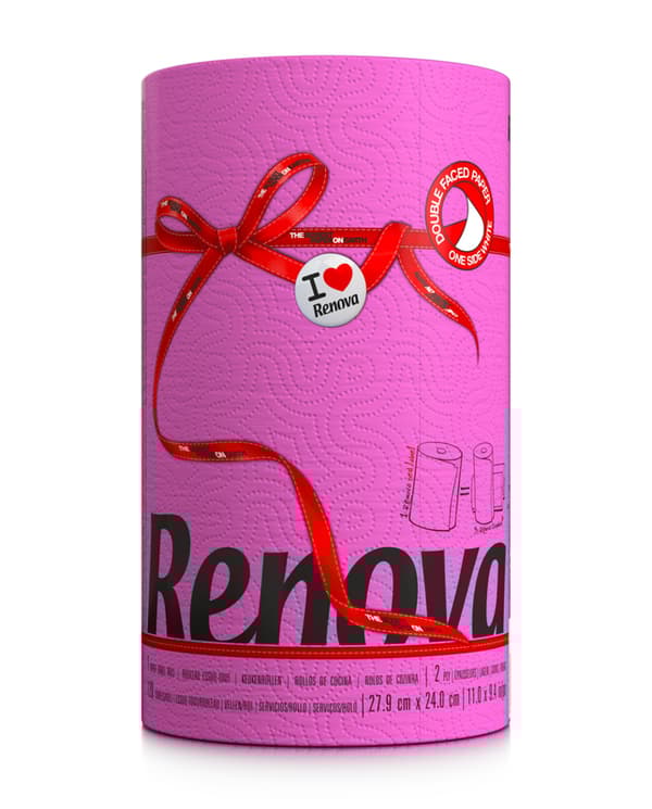 Renova papirhåndklæde Pink 1R