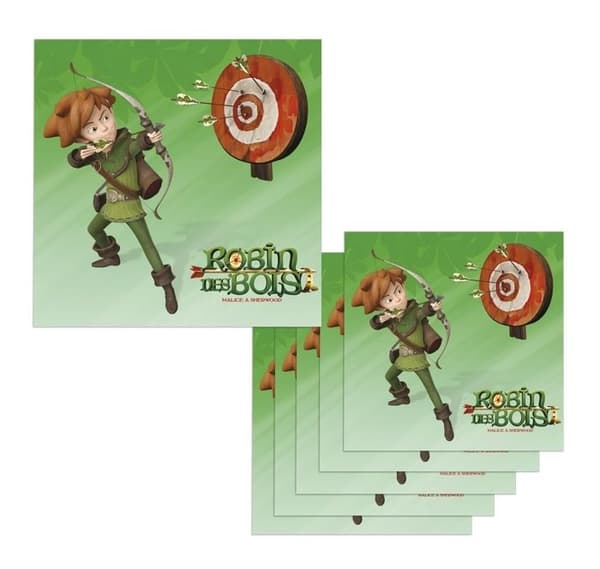 P'TIT Clown re14069 - Paket med 6 Servetter Robin des Bois™ 33x33 cm