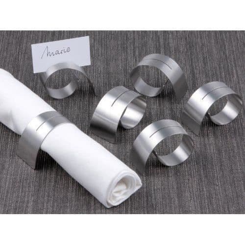 CHG 3422-00 Set med 6 servettringar i rostfritt stål