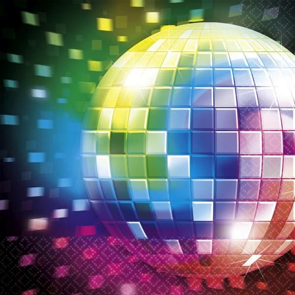 Servetter - Disco - x16 - Svart - Flerfärgad - 33x33 cm