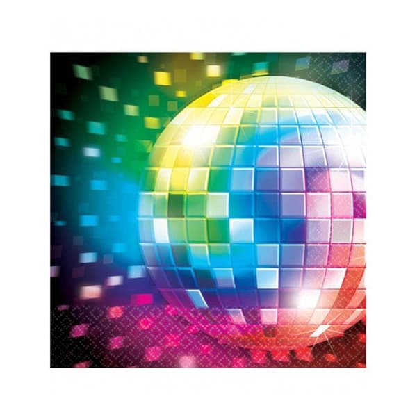 Servetter - Disco - x16 - Svart - Flerfärgad - 33x33 cm