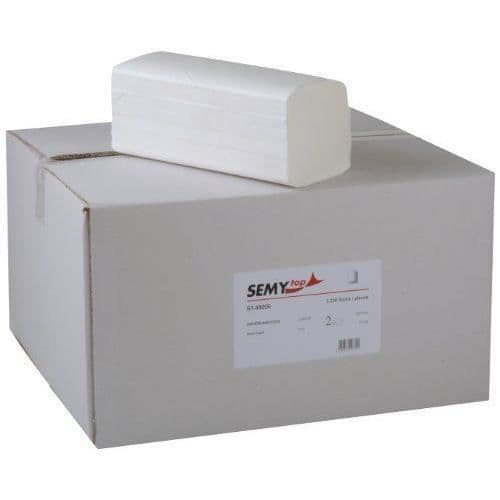 Semy Top Papper, vikning i ZZ, 24x 21cm, dubbel tjocklek vik, 3200ark, paket med 11x 1stycke - ST-88056