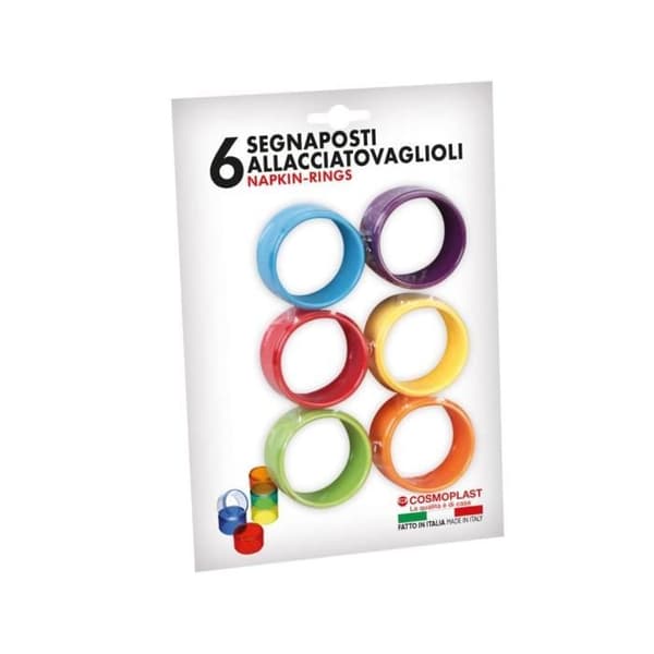 Servettringar i plast - COSMOPLAST - Set om 6 - Överlägsen kvalitet - Diameter 4,5 cm