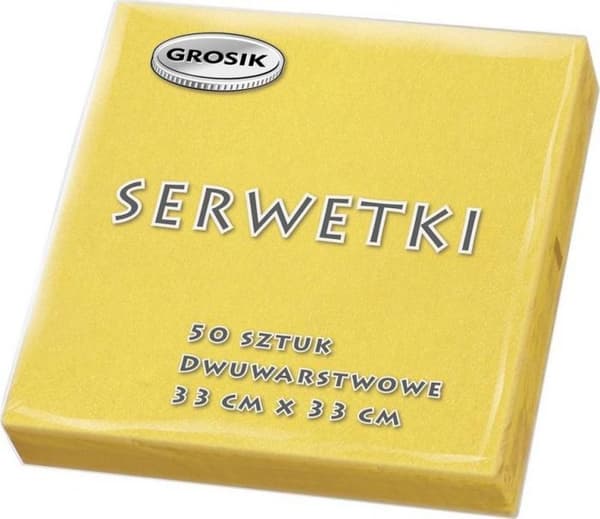 Grosik - SA-GR-237749 - Servetter Pennies PENNY Gul 33 x 33 (1 paket med 50 stycken)