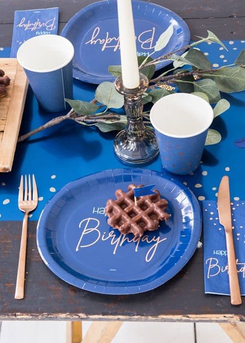 Folat - 66230 - Servetter Elegant True Blue 30 År 33x33cm - 10 stycken