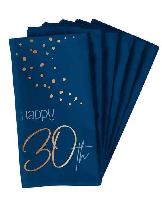 Folat - 66230 - Servetter Elegant True Blue 30 År 33x33cm - 10 stycken