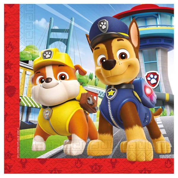 Papperservetter - Paw Patrol - Förpackning om 20 - Flerfärgad - 33 x 33 cm - För barn