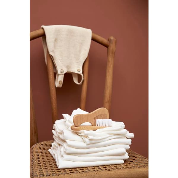 Meyco Baby Uni handduk - paket med 3 - hydrofil - vit - 30x30cm