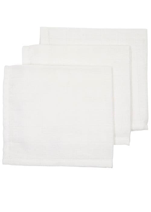 Meyco Baby Uni handduk - paket med 3 - hydrofil - vit - 30x30cm