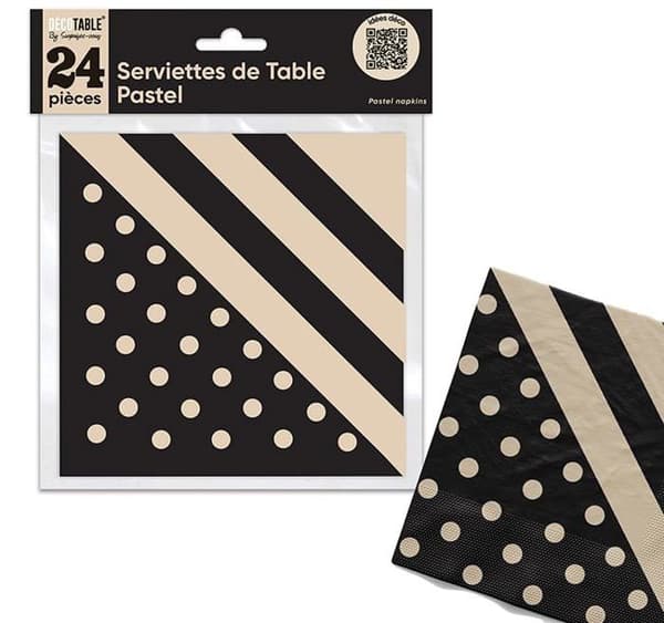 Överraska dig - STPN - PASTELLNAPKINER X 24 SVART