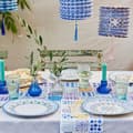 Miniatyrbild 3 av 4: Engångs servett - pappersservett Talking tables - SOUK-NAPKIN-BLUE