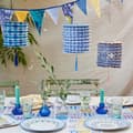 Miniatyrbild 4 av 4: Engångs servett - pappersservett Talking tables - SOUK-NAPKIN-BLUE