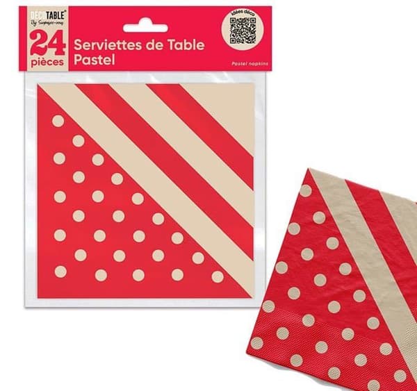 Överraska dig själv - STPRP - PASTELLNAPKINER X 24 RÖD