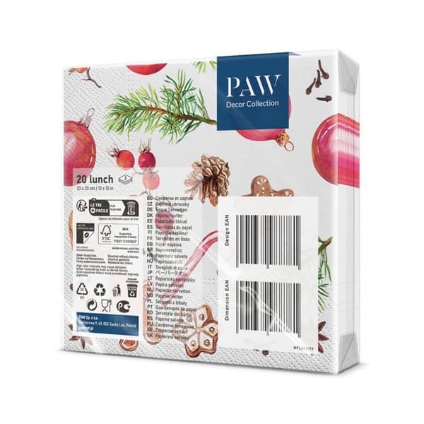 Engångsservett - servett i non-woven papper Paw decor kollektion - 30355781