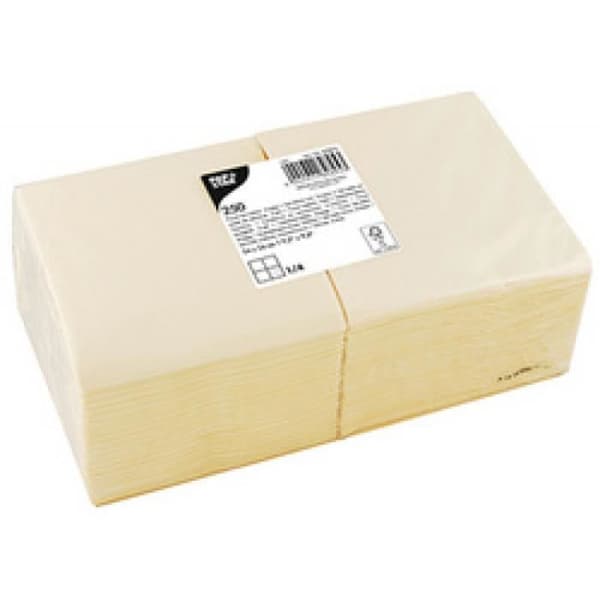 PAPSTAR Cocktailservett, 240 x 240 mm, 3-lagers, kräm 0,000000 Svart