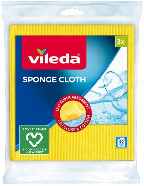 Vileda Sæt med 3 svampeklude Absorberende hygiejnisk klud
