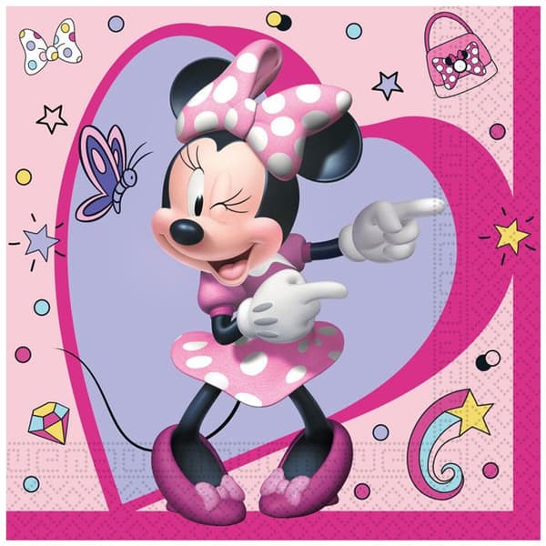 20 Minnie Junior Pappersservetter 33 x 33 cm - Rosa