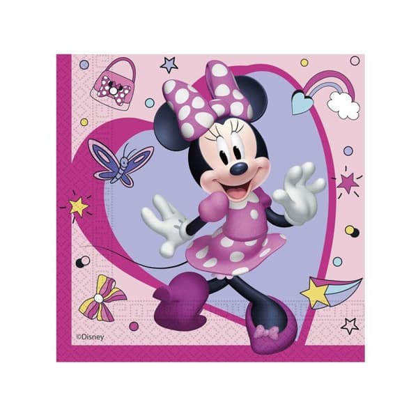 20 Minnie Junior Pappersservetter 33 x 33 cm - Rosa