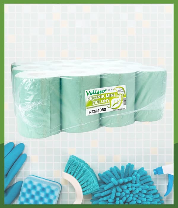 Minipyyhe 1w vihreä 12 kpl pakkaus RZMI1060