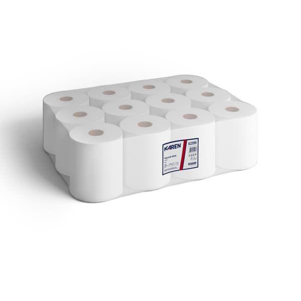 Mini 2w hvid cellulosehåndklæde, pakke med 12 stk., 62395
