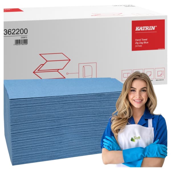 Katrin ZZ pyyhe sininen 5000 kpl, 1 vrk