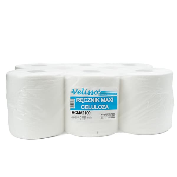 Maxi håndklæde 2w hvid cellulose 6 stk RCMA2100
