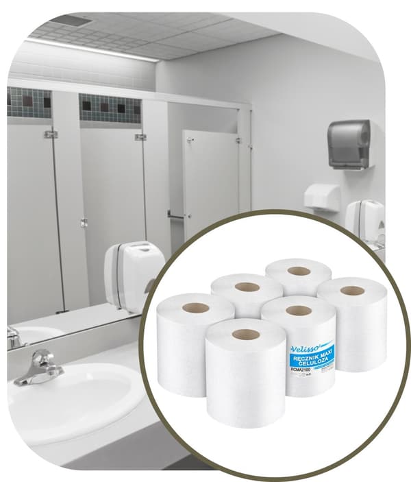 Maxi håndklæde 2w hvid cellulose 6 stk RCMA2100