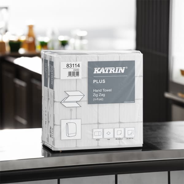 Katrin Plus -pyyhe ZZ supervalkoinen, 1 vk, 6000 kpl.