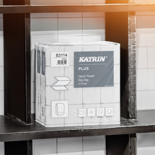 Katrin Plus -pyyhe ZZ supervalkoinen, 1 vk, 6000 kpl.