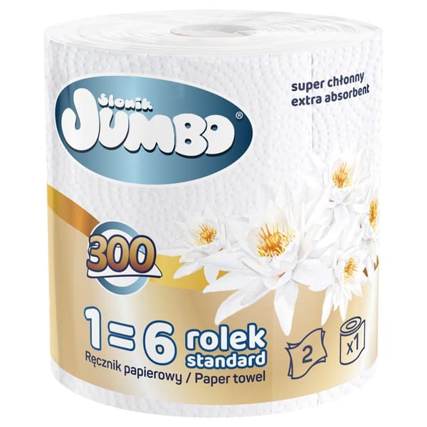 Køkkenrulle Elephant Jumbo 300, 2w cellulose