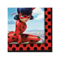 Miniatyrbild 1 av 3: Pappersservetter - Miraculous - Set med 20 - 33x33 cm - Röd - Färgglad - Barn