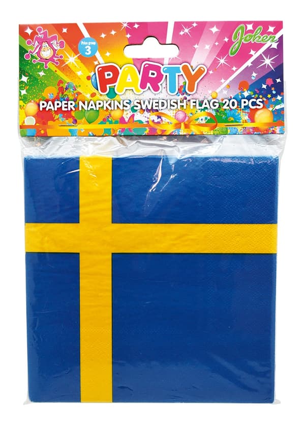 Servetter Svensk Flagga 20-pack