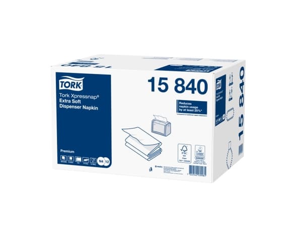 Serviet Tork N4 Xpressnap® Extra Soft Premium Interfold 2-lags 4-fold - (8 pakker x 500 stk.)
