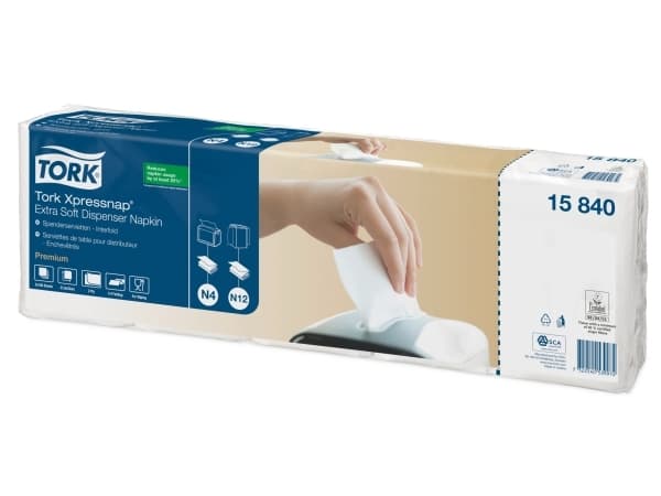 Serviet Tork N4 Xpressnap® Extra Soft Premium Interfold 2-lags 4-fold - (8 pakker x 500 stk.)